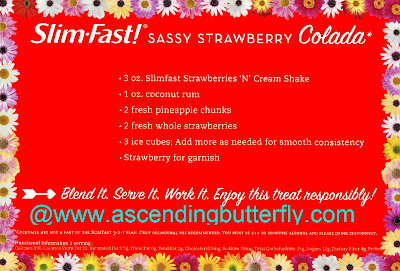 #SlimFastVeranoSexy, SlimFast, Sassy Strawberry Colada, Cocktail Recipe, Cocktails, Alcohol, Rum, Strawberries 'N' Cream Shake, Strawberries, Strawberry