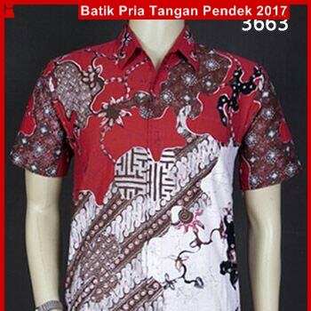 ASK30 Baju Batik Tarto Maroon Tangan Pendek Bj7630K