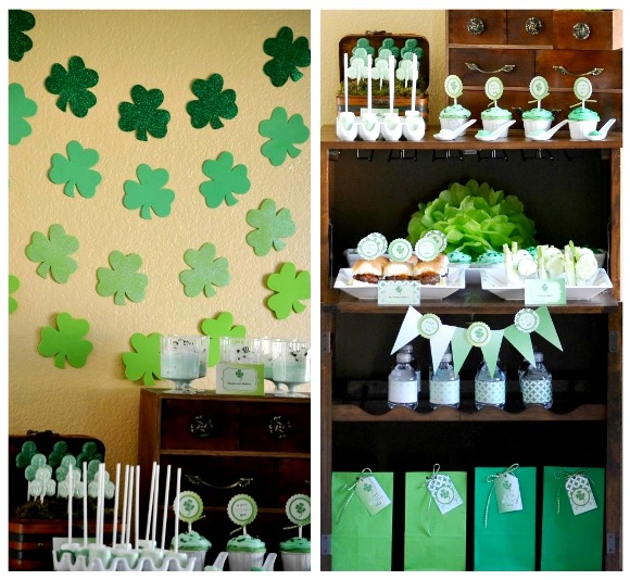 St Patrick's Day Green Ombre Party with FREE Party Printables - via BirdsParty.com