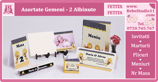 produse asortate botez gemeni fata-fata Albinute