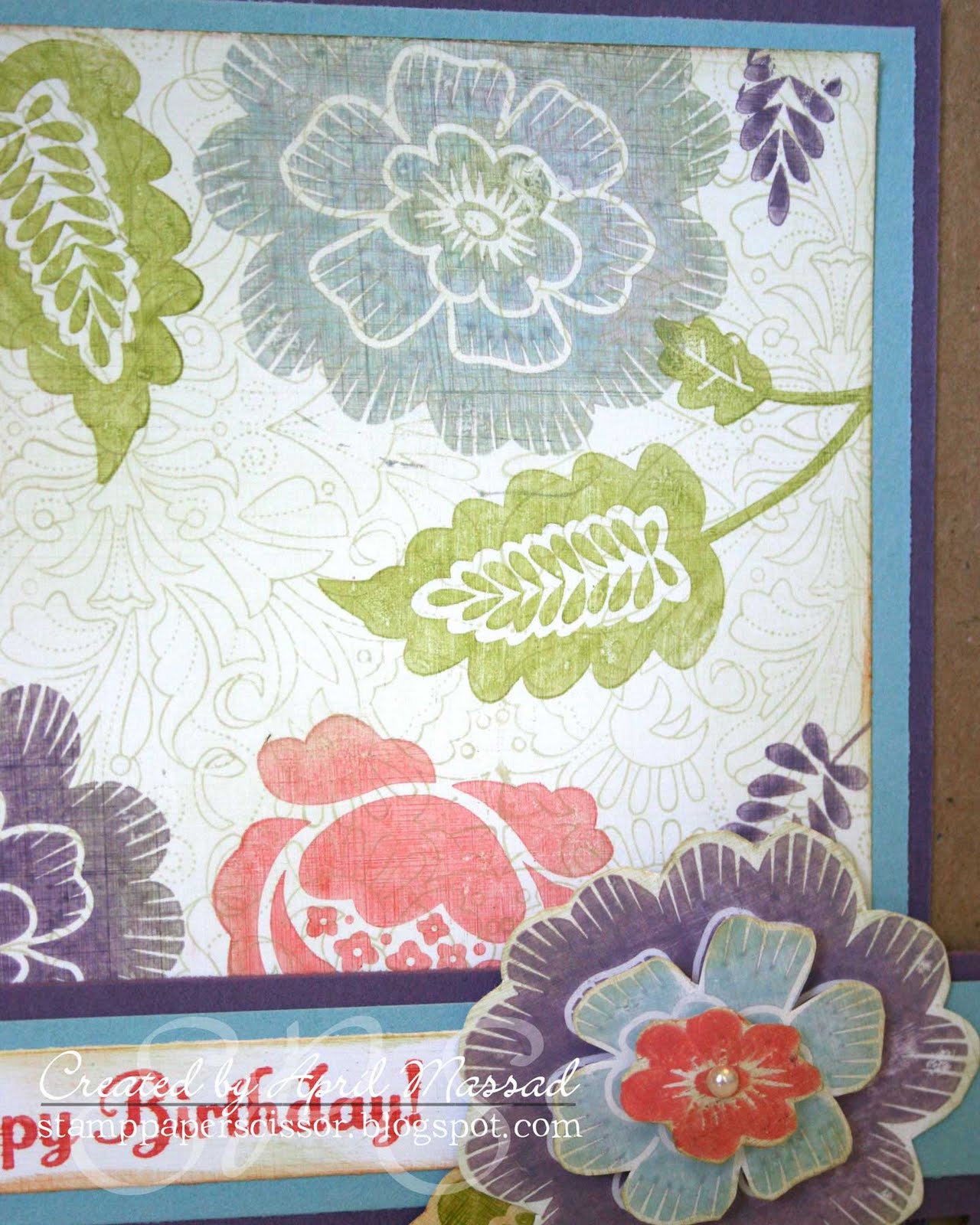 {Stamp} Paper Scissors Happy Birthday with Glossy Cardstock