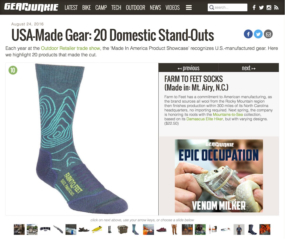 Farm to Feet PR Clips Gear USAMade Gear 20 Domestic