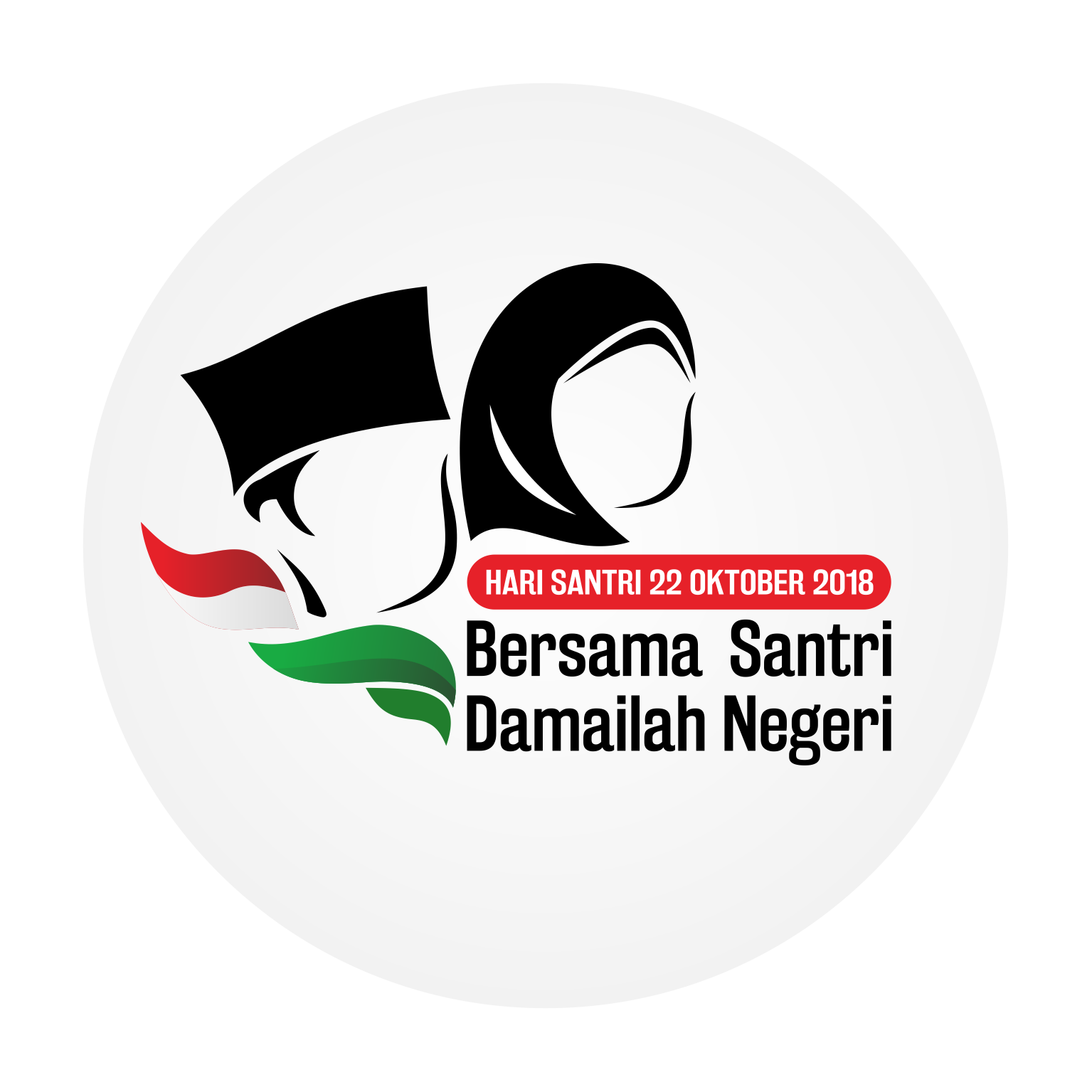 Dan berikut ini adalah logo untuk peringatan Hari Santri Nasional yang akan jatuh pada tanggal 22 Oktober 2018