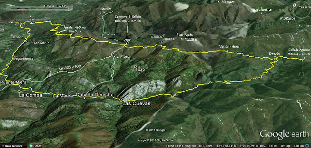 Mapa 1 Camín Real de Sellón - Asturias Mapa 1 Camín Real de Sellón - Asturias