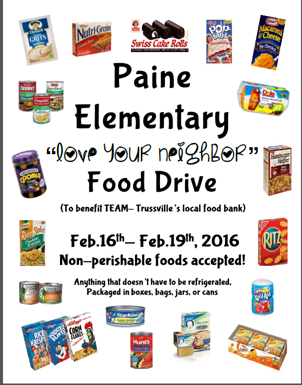 Paine Intermediate Parent Updates: Love Your Neighbor Food Drive