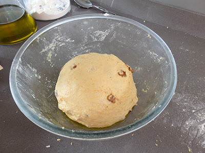 Masa para pan de calabaza lista para fermentar