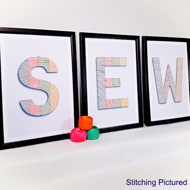 Modern minimalist letters to stitch and frame for your studio. Studio office work room typography art to print stitch and frame.