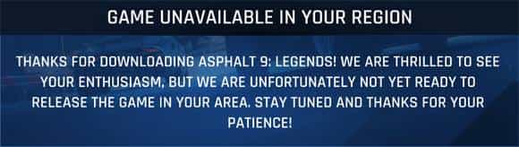 Asphalt 9: Legends Region Locked