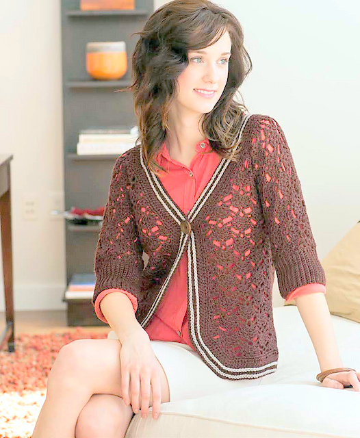 Short sleeved cardigan vest Crochet pattern