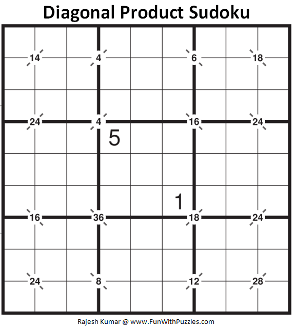 Diagonal Product Sudoku Puzzle (Daily Sudoku League #226)
