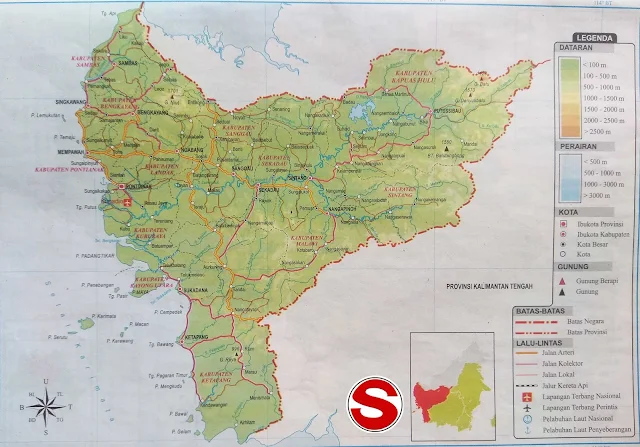 Gambar Peta Atlas Provinsi Kalimantan Barat