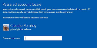 uscire account microsoft usare account locale in windows 10