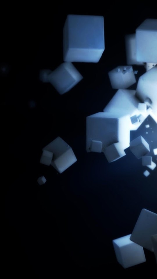White 3D Cubes  Android Best Wallpaper