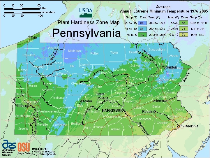 Farmers Know Best Pennsylvania USDA Plant Hardiness Zones Map