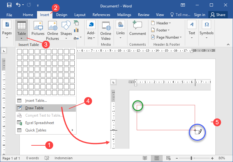 Cara Membuat Tabel di Microsoft Word 2016 WXPA Ms Office Tutorials