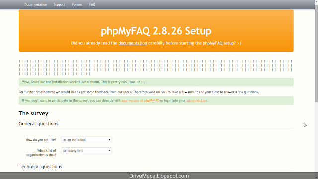 DriveMeca instalando phpMyFAQ en un servidor Linux Centos paso a paso