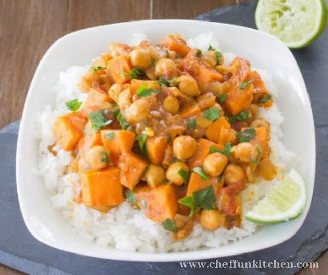 Coconut Curried Sweet Potato And Chickpea Stew