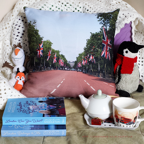 CanvasPop photo pillow depicting the Mall and Union Jack flags in London, England