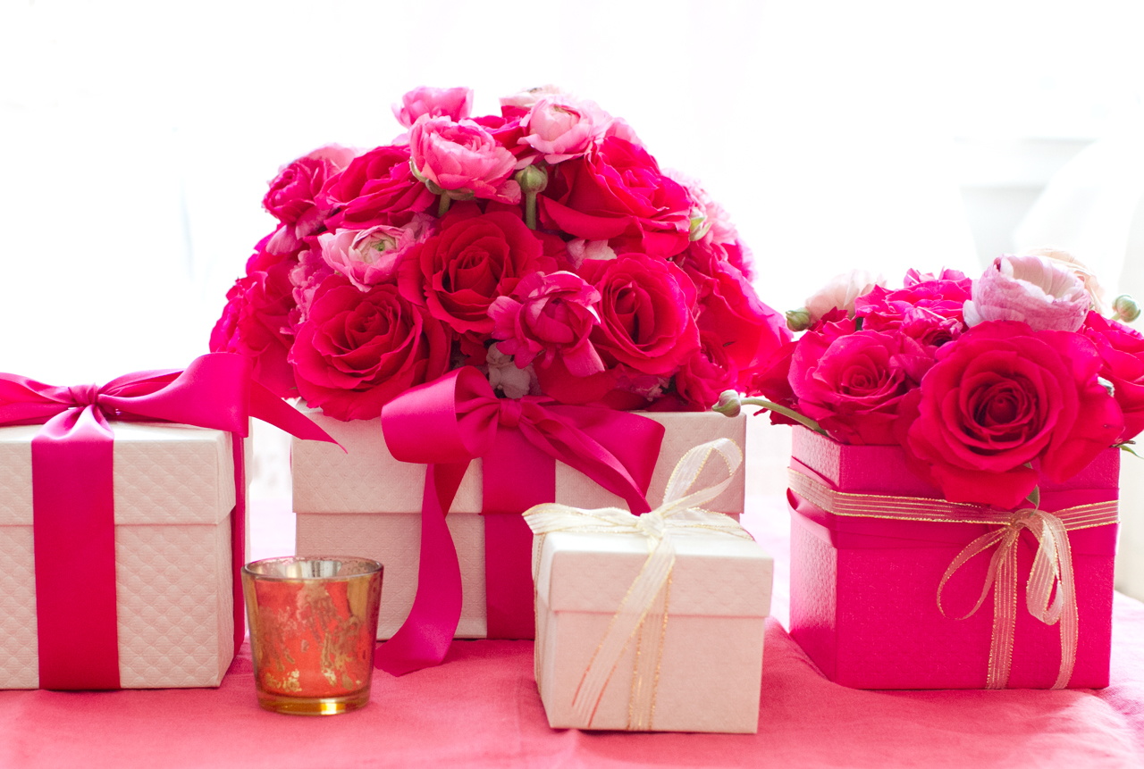 Emily Rose Floral Design Gift Box Centerpieces