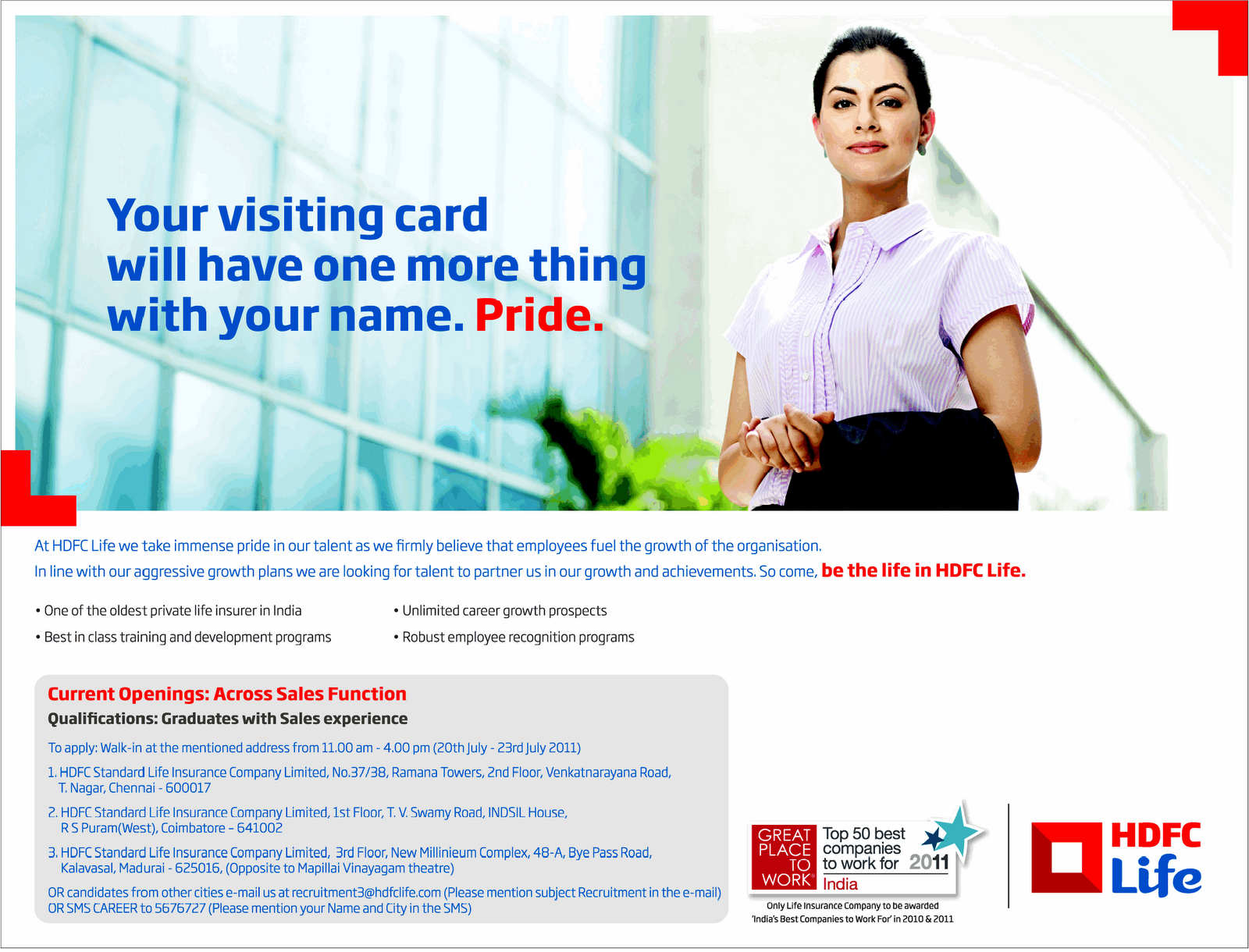 True Gift Walkin Interview in HDFC July 21st 22nd 23rd 2011 Chennai