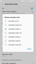 developer option settings tp make android device faster