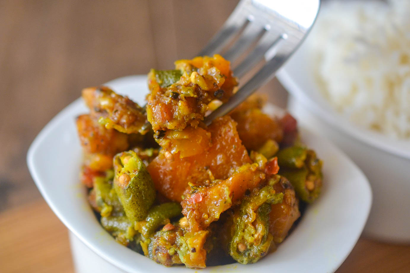 Greedy Girl Foil roast curry conch with pumpkin and okra