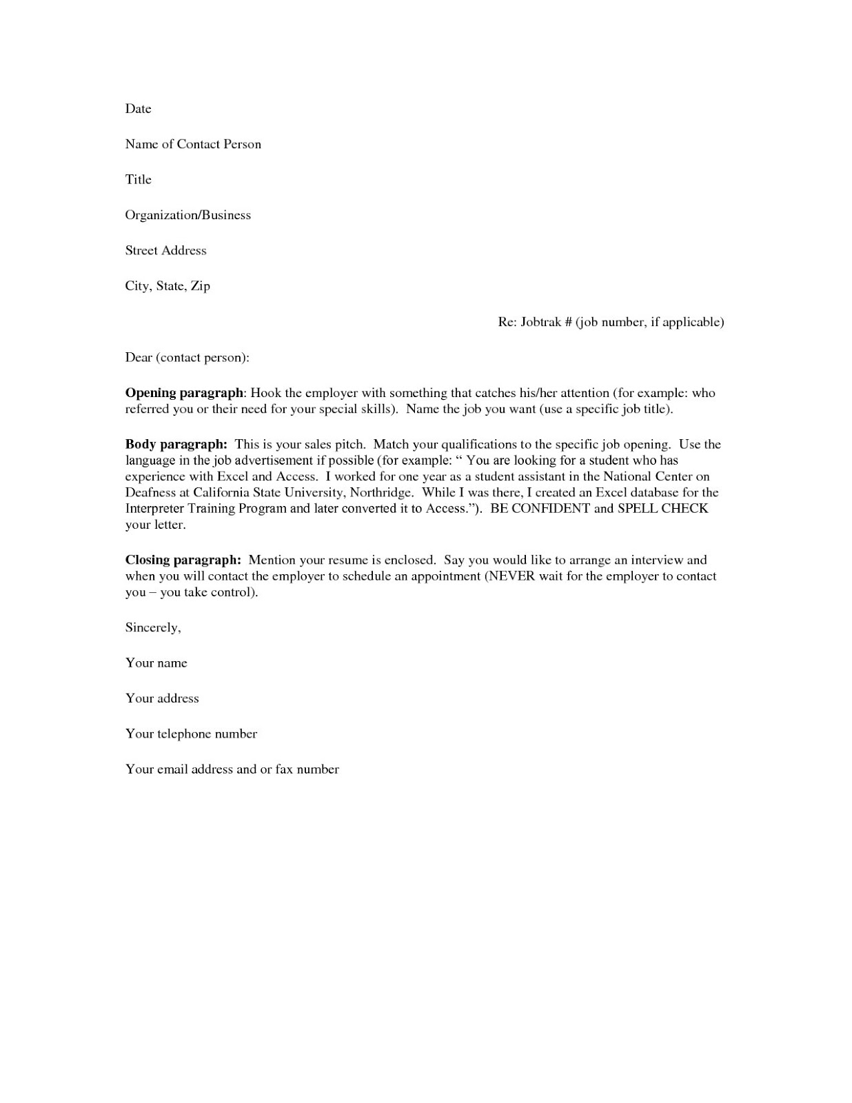 cv cover letter free