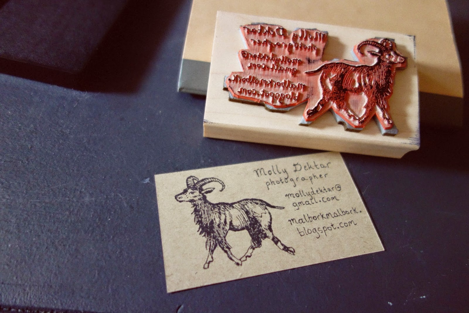 diy rubber stamp business card (on