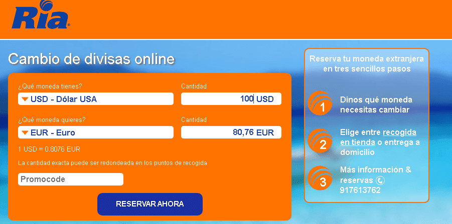 cambiar dólares por euros en España comprar euros en Argentina ria casa de cambio en españa