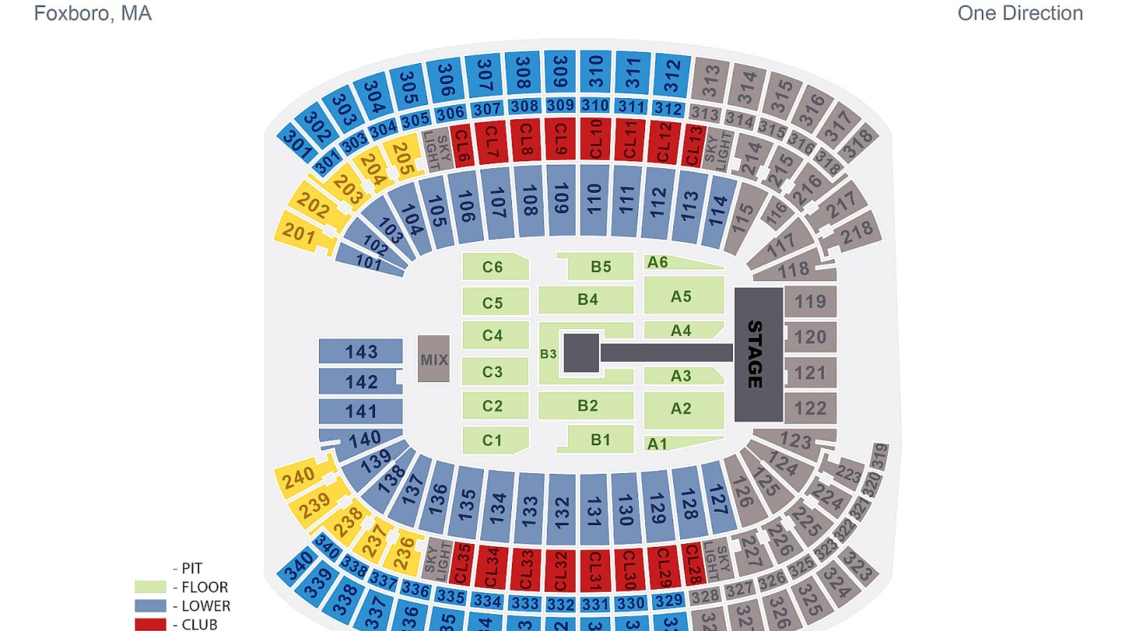 Gillette Stadium Seat Chart - Stadium Choices