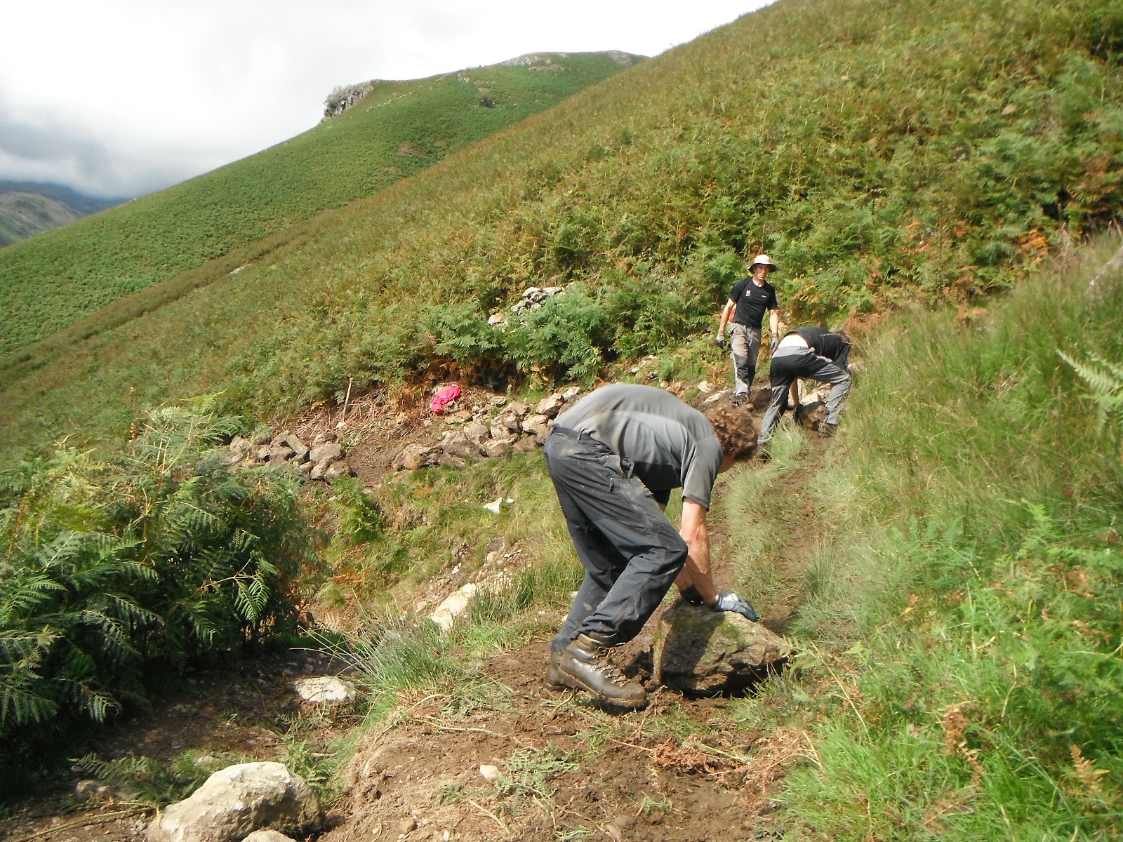 National Trust Fell Rangers Repairing the footpath up Stone Arthur