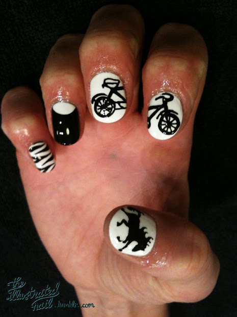 beautiful bicycle nail art