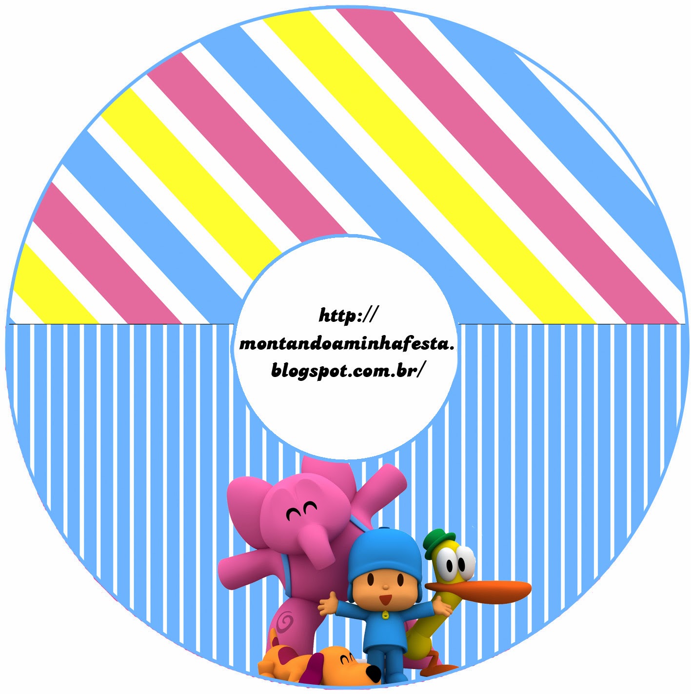 Fondos y Etiquetas de Pocoyó para Imprimir Gratis. Etiqueta para CD.