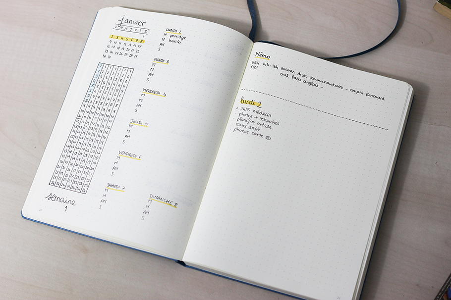 Bullet journal 2017 semaine 1 Bullet journal 2017 semaine 1