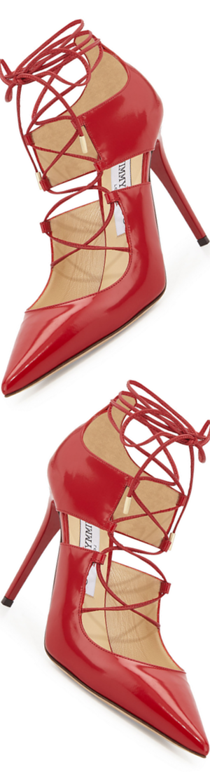  Jimmy Choo Hoops Lace-Up Leather Pump