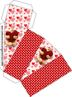 Teddy Bear in Love: Free Printable Boxes.