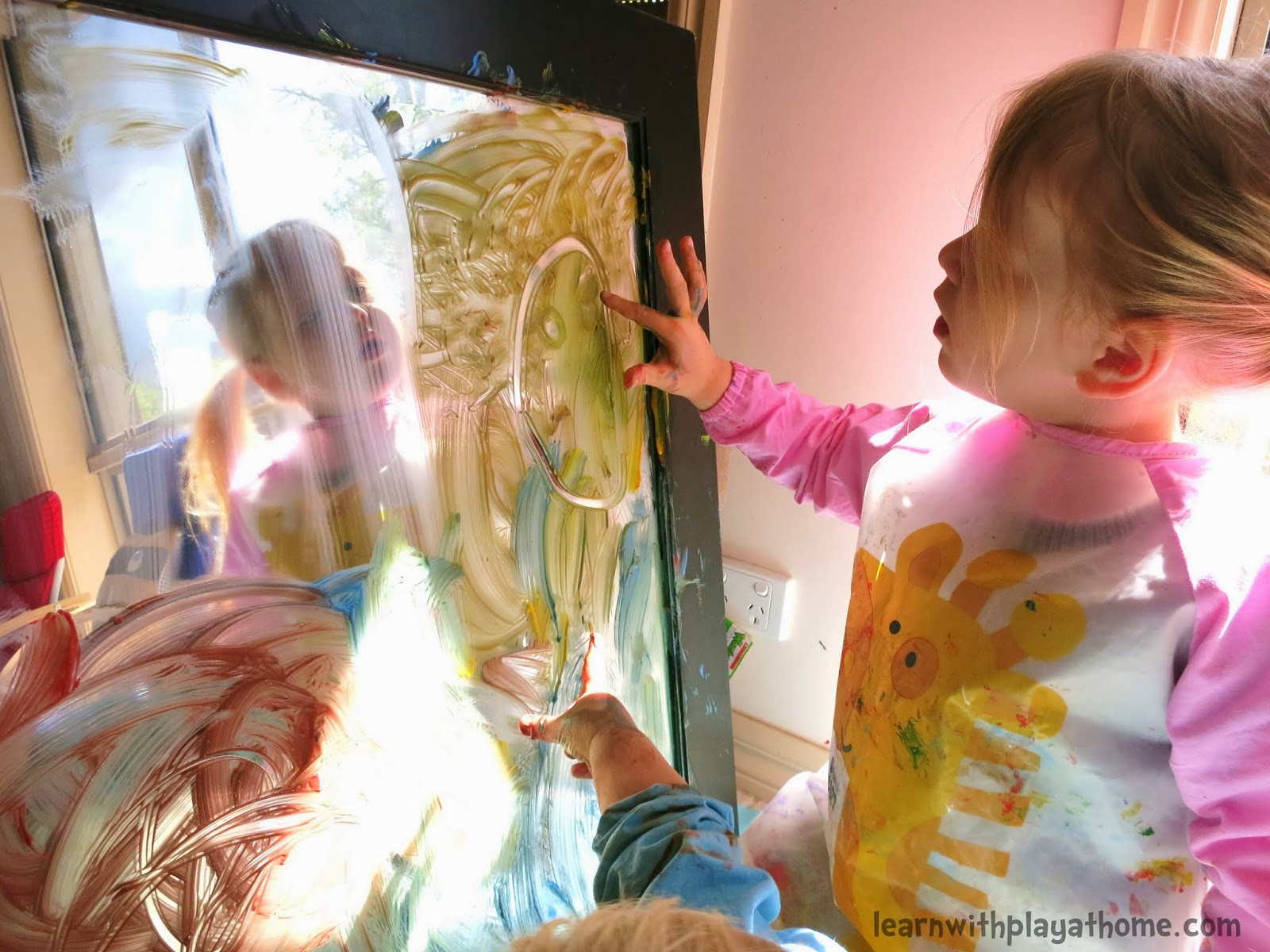 Learn with Play at Home Exploring Paint on a Mirror