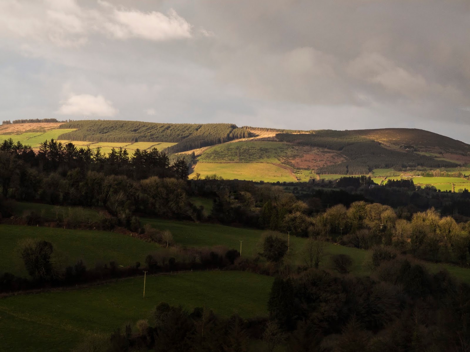 Mountain light Sunlight on a mountainside in North County Cork.