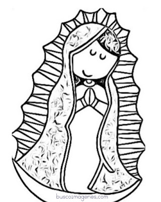 Dibujo de Nuestra Señora de Guadalupe para colorear 
