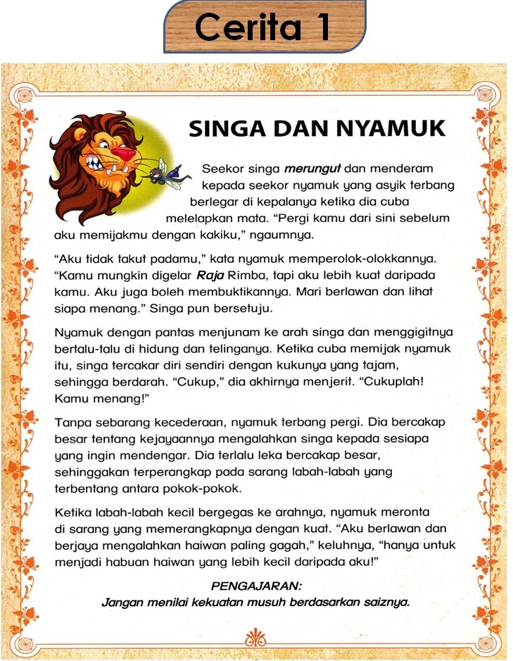 Bahasa Melayu Tahun Satu Marilah membaca cerita cerita pendek