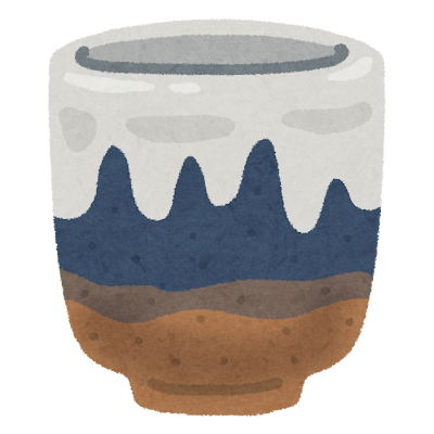 焼き物の湯のみのイラスト