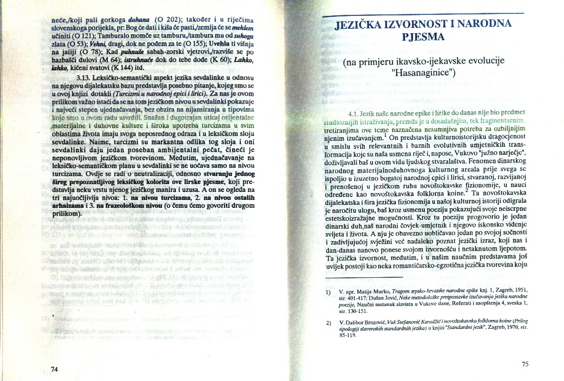 SEVDALINKE: Dževad A. Jahić: Jezički izvori sevdalinke. U: Jezik ...