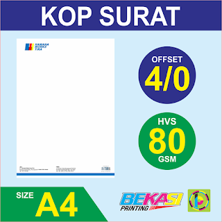 Cetak Kop Surat 4 Warna  HVS 80 GSM