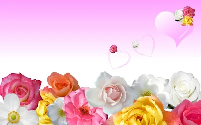 Wallpaper HD Roses & Love Hearts