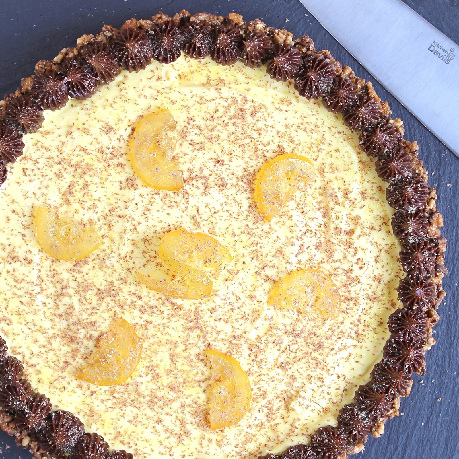 Gluten Free Alchemist Lemon, Ginger & Dark Chocolate Tart No Bake