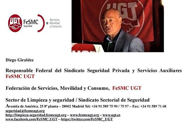 Blog de Diego Giraldez Responsable Estatal Seguridad Privada y Servicios Auxiliares FeSMC UGT 