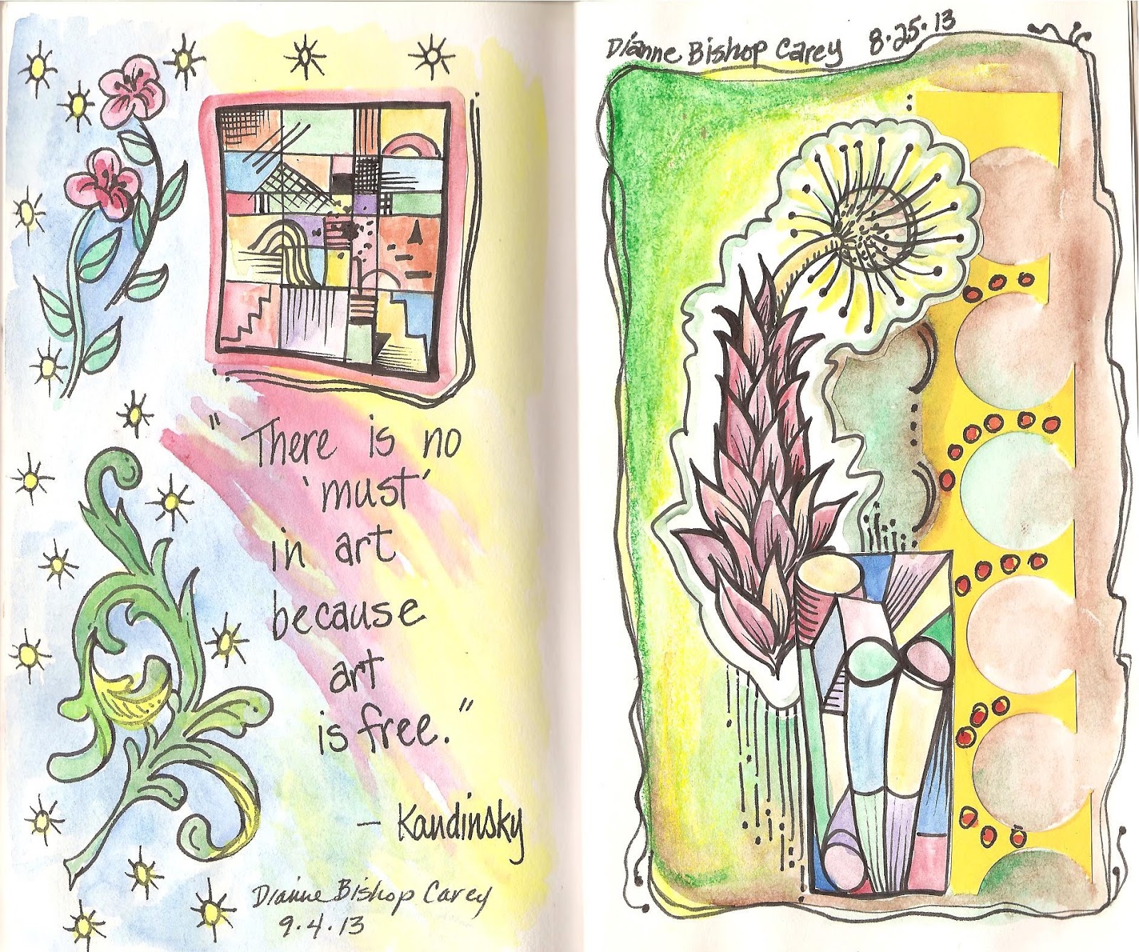 Art Beneath the Cottonwoods Watercolor Art Journal Pages