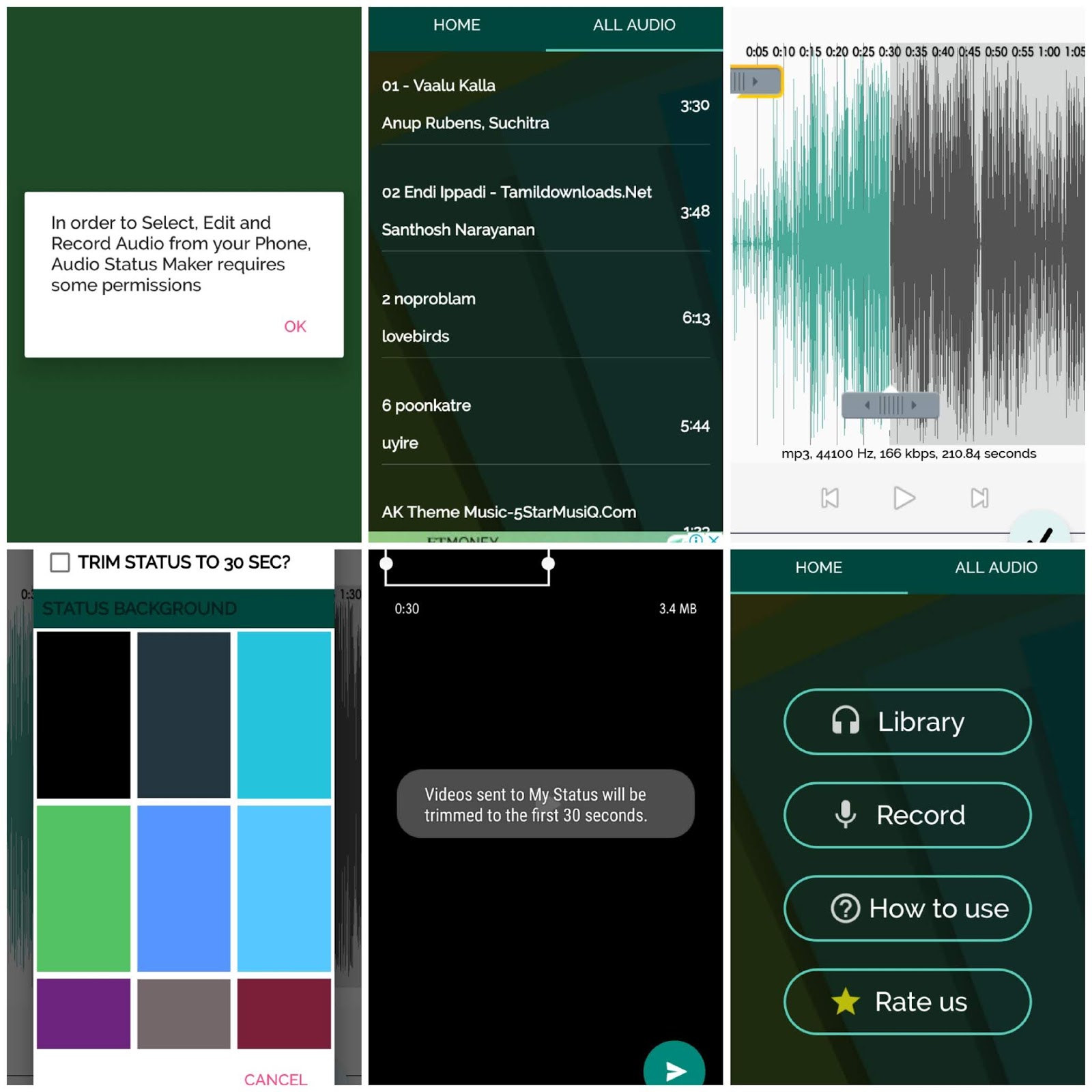 How to create audio status in whatsapp!!!!