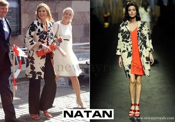 Queen Maxima wore Natan Black and White Coat Fall 2011