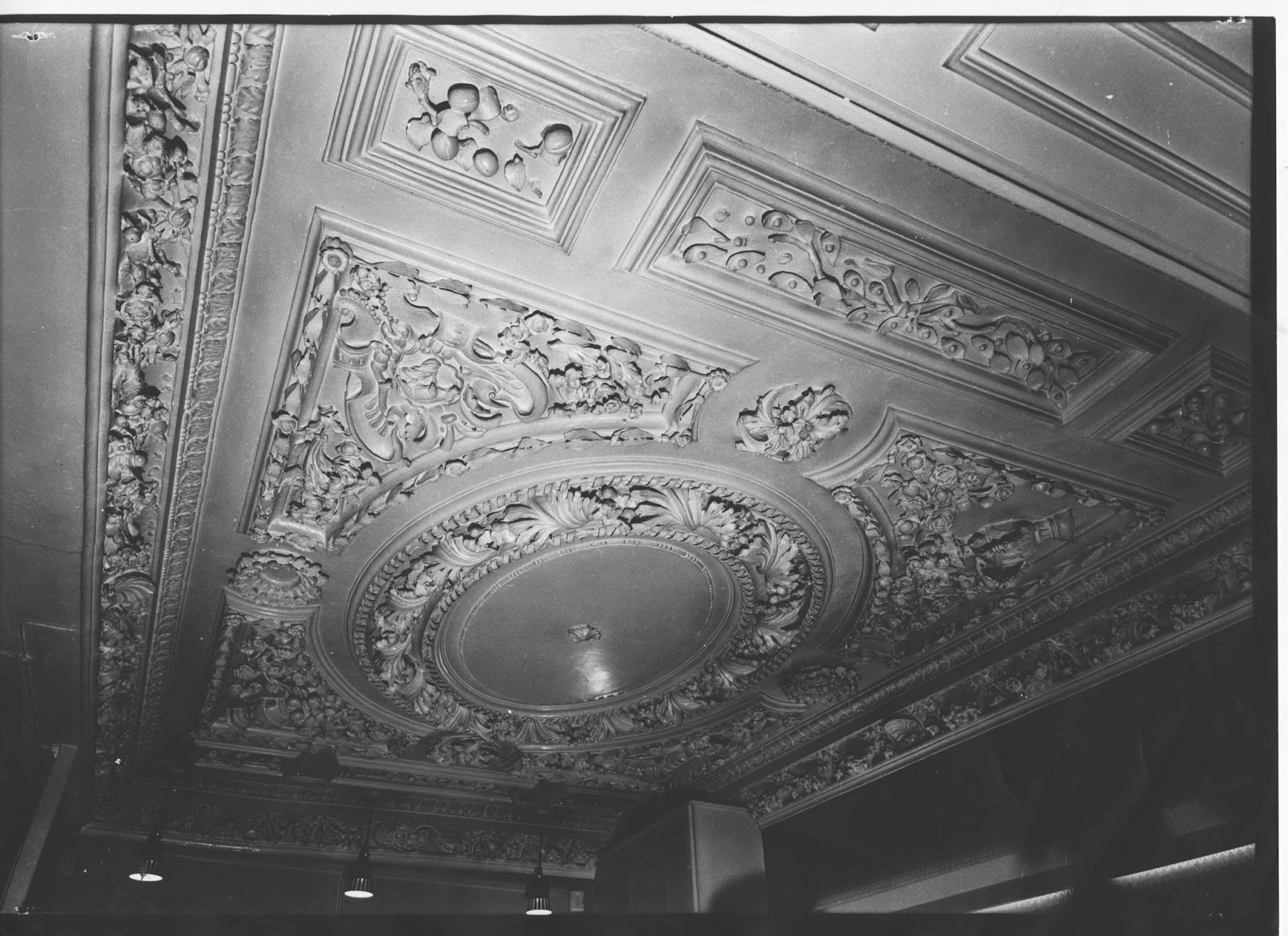 The Magnificent Baroque Ceiling originally in the Feathers, Wheelergate